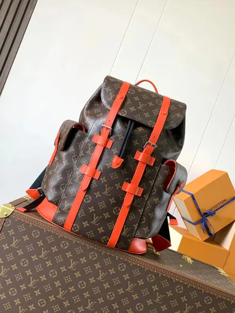 Louis Vuitton Monogram Backpack with Orange Trim