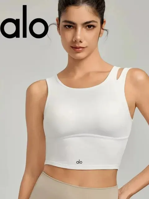 alo Yoga White Crop Top