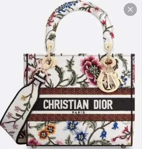 Christian Dior Lady Dior Floral Print Handbag