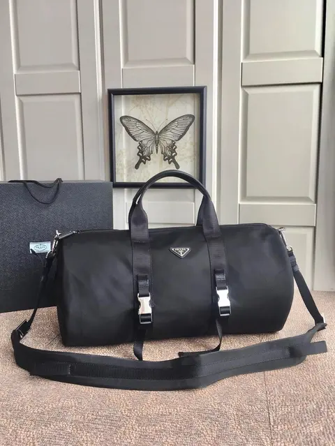 Prada Black Nylon Duffle Bag