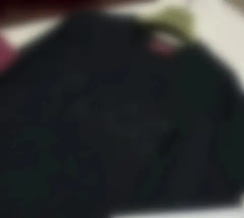 羊毛刺绣T恤黑色