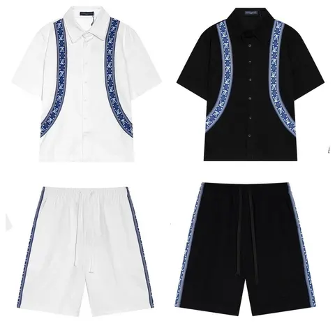 Louis Vuitton Monogram Trimmed Short Sleeve Shirt and Shorts Set