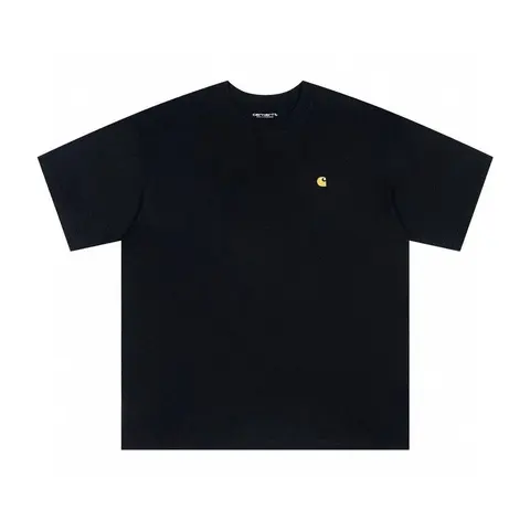 Carhartt WIP Black T-Shirt with Yellow Logo