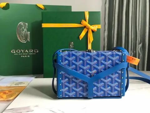 Goyard Blue Monogram Canvas Shoulder Bag