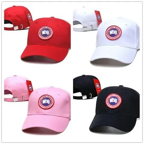 Pixel Car Logo Baseball Caps in Red, White, Pink, and Black