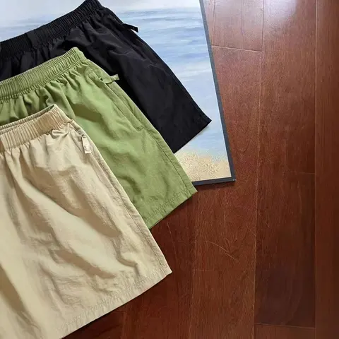 Solid Color Elastic Waist Shorts Set