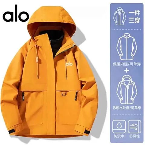 alo 3-in-1 Waterproof Windproof Jacket with Removable Inner Insulated Layer