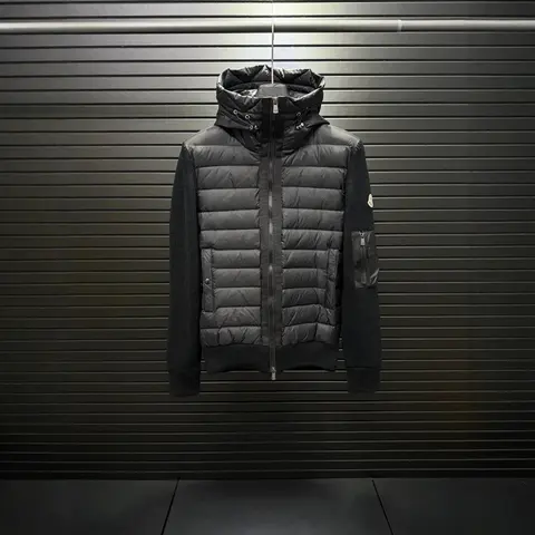 Moncler Black Quilted Hooded Jacket