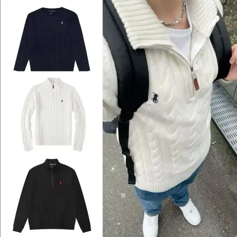 Ralph Lauren Cable Knit Half-Zip Sweater