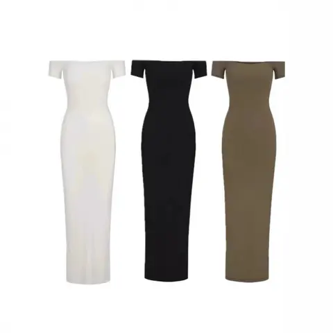 Off-Shoulder Bodycon Midi Dress