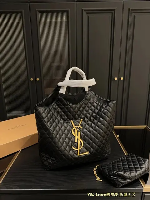 Saint Laurent YSL Lcare Quilted Tote Bag