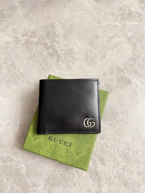 Gucci Black Leather Wallet with GG Logo