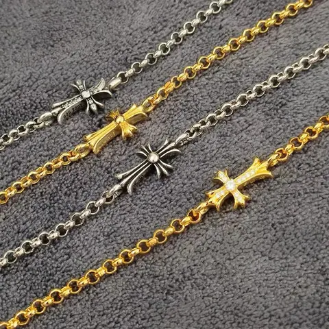 Cross Pendant Necklaces in Gold and Silver