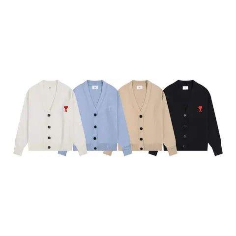 Comme des Garçons Heart V-Neck Cardigan Sweaters