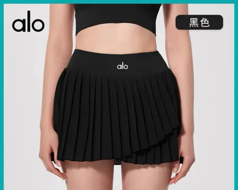 alo Pleated Skirt Black