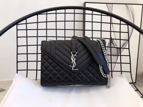 Saint Laurent Black Quilted Leather Crossbody Bag