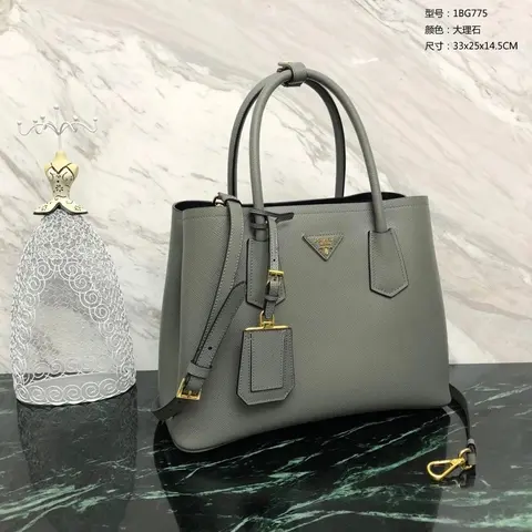 Prada Tote Bag 1BG775 in Marble Gray