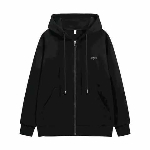Lacoste Black Zip-Up Hoodie