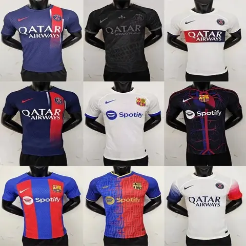 Paris Saint-Germain and FC Barcelona Soccer Jerseys Collection