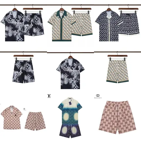Luxury Brand Men's Hawaiian Shirt and Shorts Sets - Louis Vuitton, Gucci, Dior