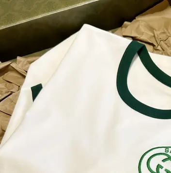 Gucci White T-Shirt with Green Logo