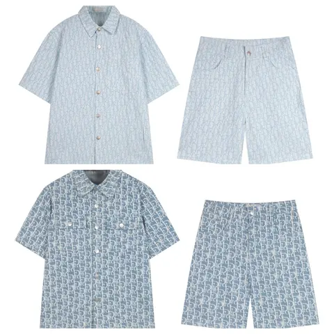 Dior Oblique Print Shirt and Shorts Set