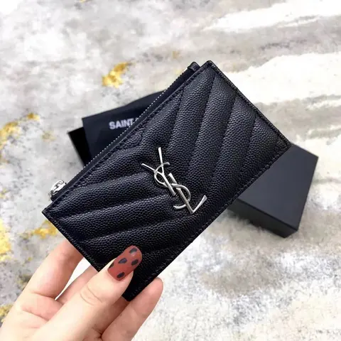 Saint Laurent Quilted Leather Card Holder