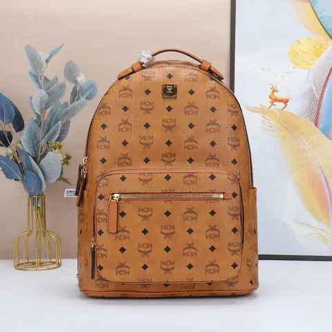 MCM Brown Monogram Backpack