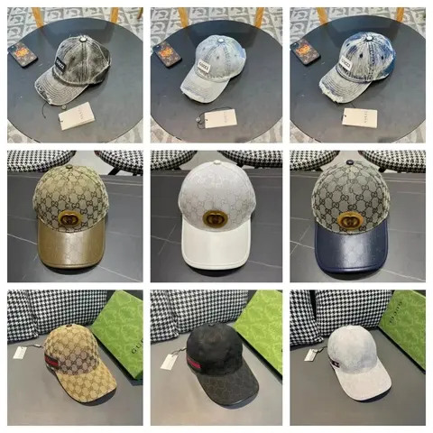 Gucci Caps Collection - Denim, Monogram, and Leather Baseball Hats