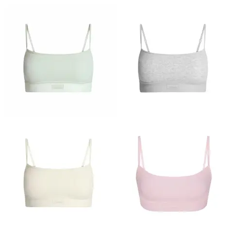 Cotton Rib Scoop Bralette - Short Sleeveless Underwire-Free Bralette