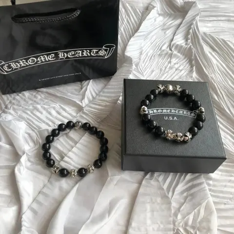 Chrome Hearts Black Beaded Bracelet