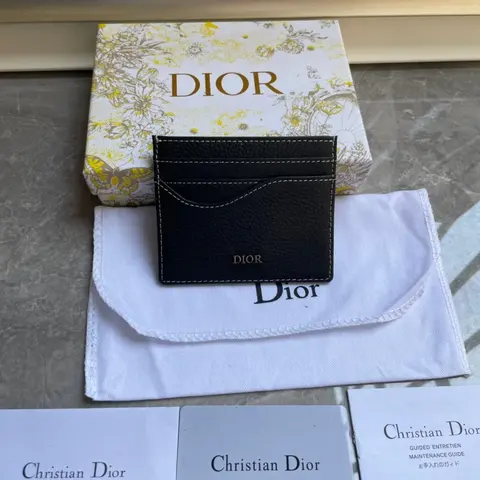 Dior Black Leather Card Holder
