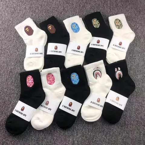 BAPE 2021 Ape Head Embroidered Towel Socks