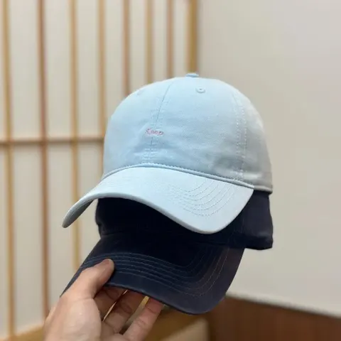 Light Blue and Navy Baseball Cap with Embroidered Logo