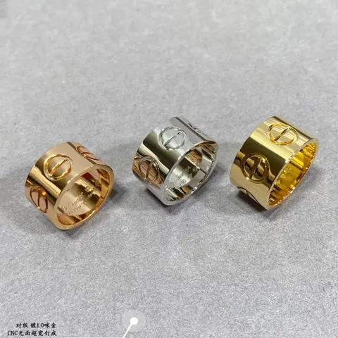 L0VE RING v gold extra wide plain ring