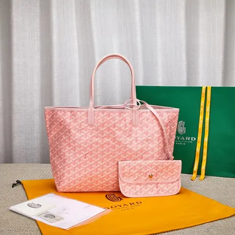 Goyard Pink Monogram Tote Bag with Clutch