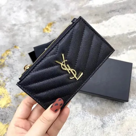 Saint Laurent Quilted Leather Card Holder
