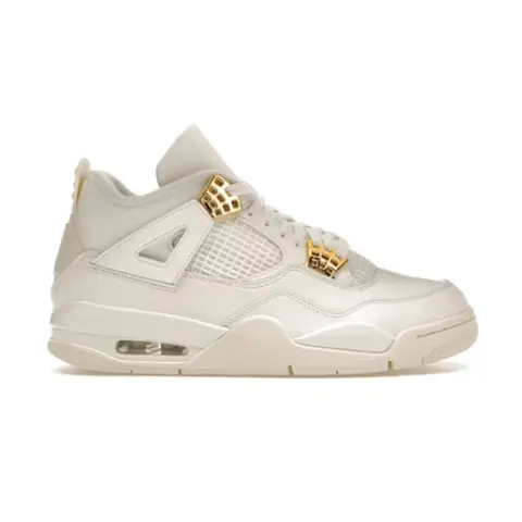 Air Jordan 4 White with Gold Accents