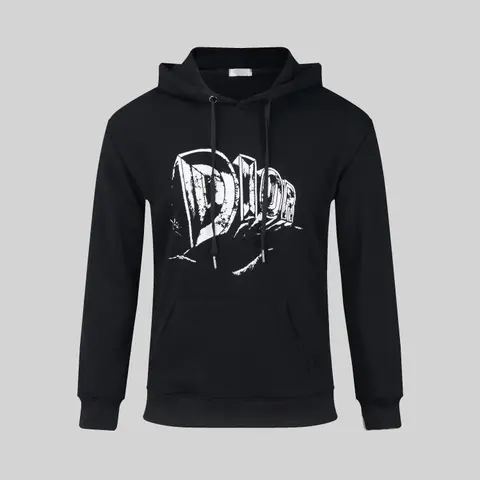 Dior Black Hoodie with Graphic Logo