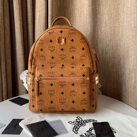 MCM Brown Monogram Backpack