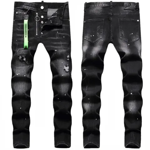 Black Ripped Skinny Jeans with Zipper Detail
