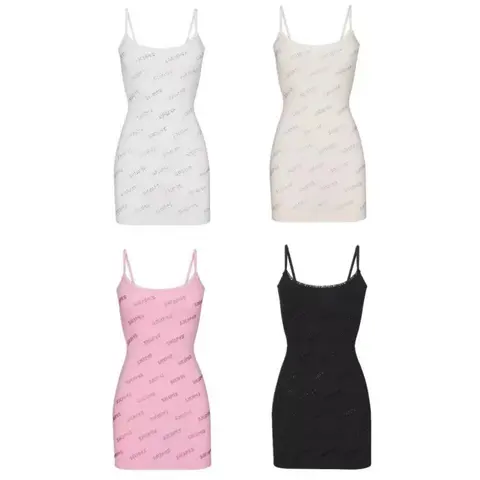 Solid Color Spaghetti Strap Mini Dresses