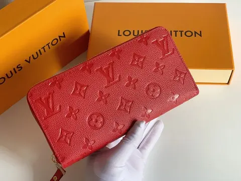 Louis Vuitton Red Monogram Empreinte Zip Around Wallet