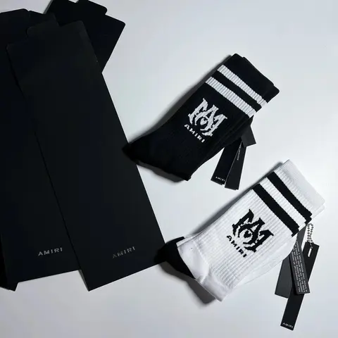 Amiri Towel-Textured Socks with Official Packaging