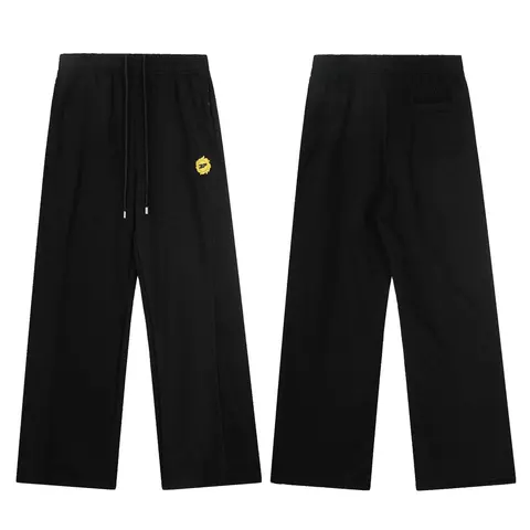 Black Sweatpants with Yellow Logo