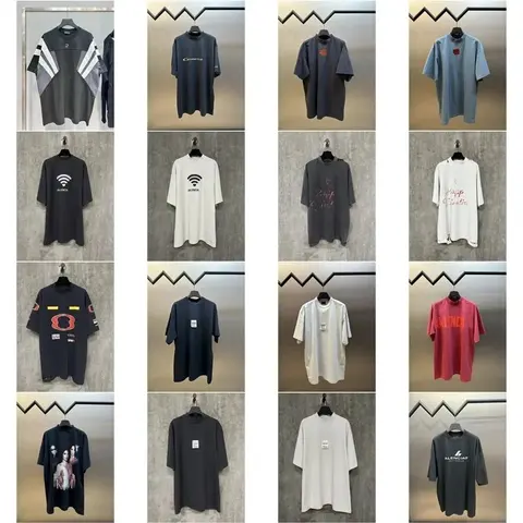 Collection of Streetwear T-Shirts Featuring Various Designs and Brands