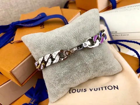 Louis Vuitton Chain Bracelet with Purple Accents