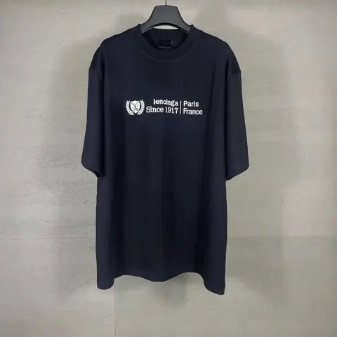 Balenciaga Black T-Shirt with Paris Since 1917 Logo