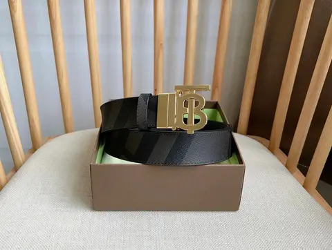 Burberry Monogram Belt with Gold-Tone Buckle