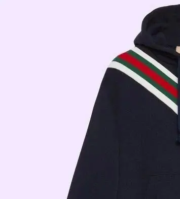 Gucci Navy Hoodie with Web Stripe